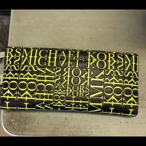 Michael Kors neon green wallet